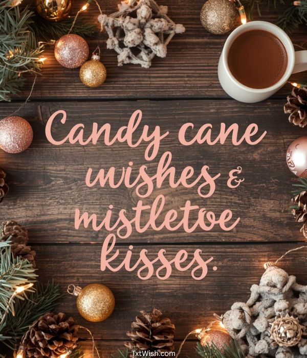 “Candy cane wishes & mistletoe kisses.”