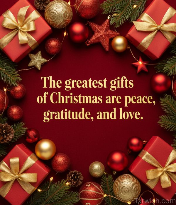The greatest gifts of Christmas are peace, gratitude, and love