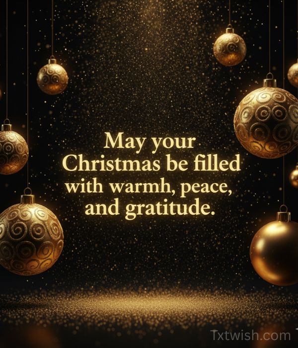 May your Christmas be filled with warmth, peace, and gratitude