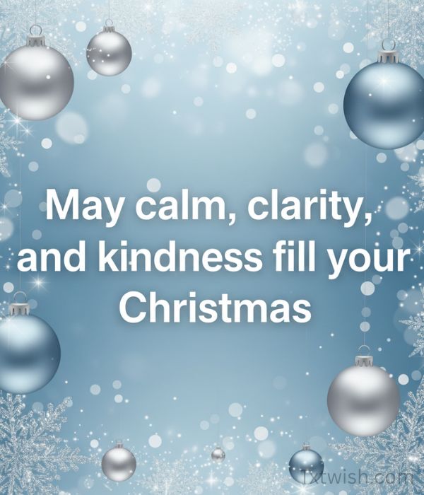 “May calm, clarity, and kindness fill your Christmas.”