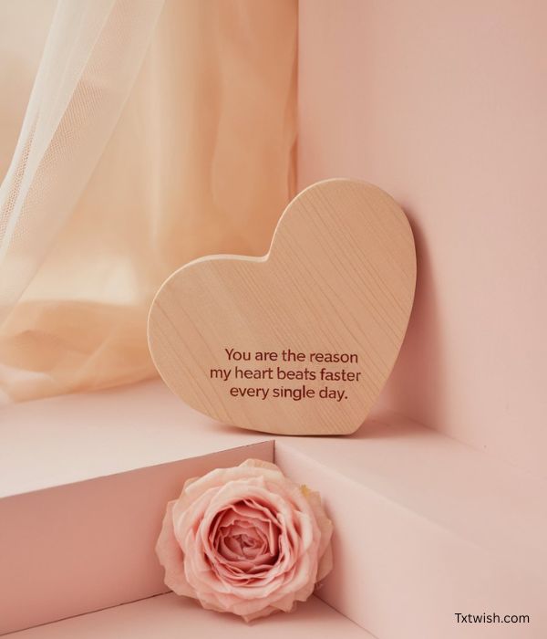 Romantic Love Quote for Husband – Heart & Rose Image