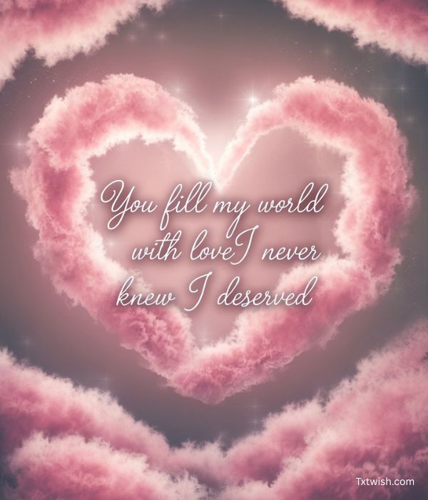 Dreamy Romantic Cloud Heart Quote for Husband