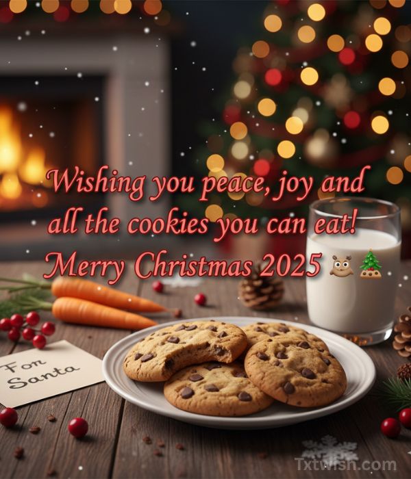 
“Wishing you peace, joy, and all the cookies you can eat! Merry Christmas 2025 🎄🍪”
