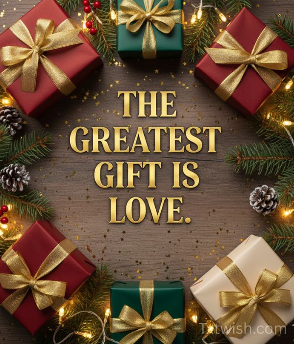 Christmas Wishes 2025 – Heartfelt, Short, Long Messages for Everyone 6 The greatest gift is love.’