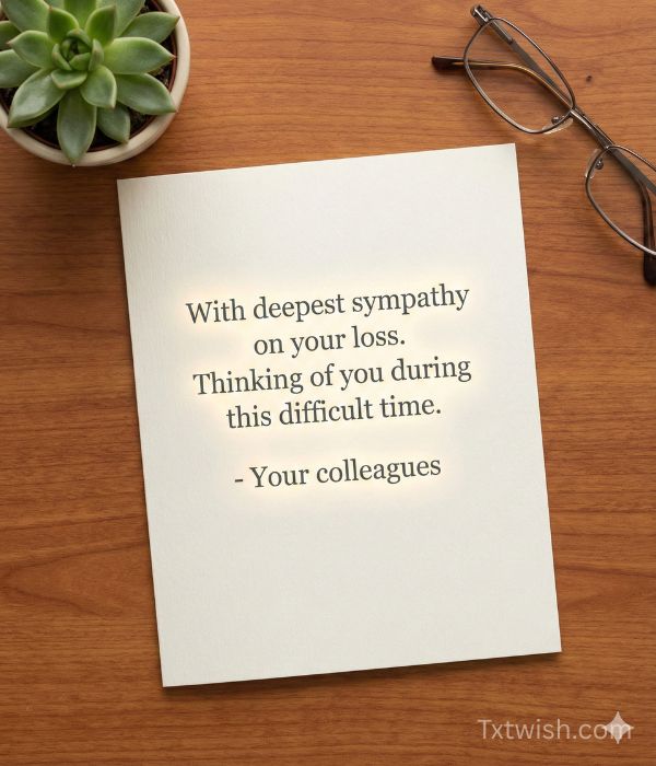 Condolence Messages from Coworkers or Professional Settings