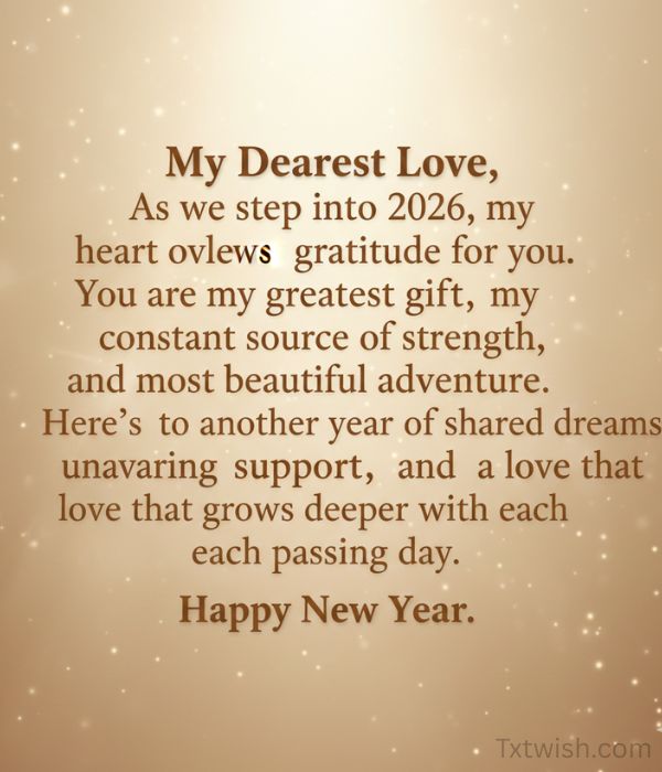 Happy New Year 2026 Wishes for Her – Romantic, Sweet & Heartfelt Messages 4 Happy New Year 2026 Wishes for Wife