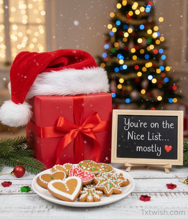 Merry Christmas Wishes for Her – Heartfelt, Romantic & Meaningful Messages She’ll Love 5 You’re on the Nice List… mostly