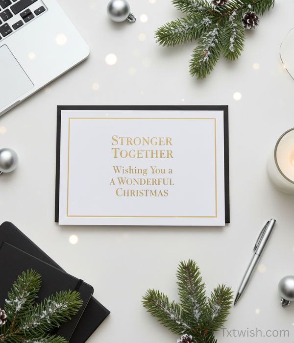 “Stronger Together. Wishing You a Wonderful Christmas.”