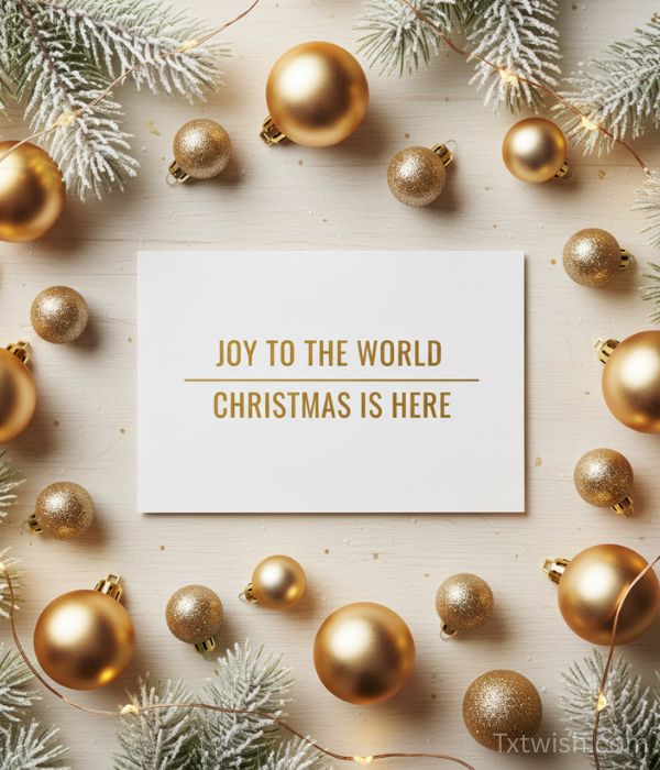 ‘Joy to the World — Christmas Is Here.’