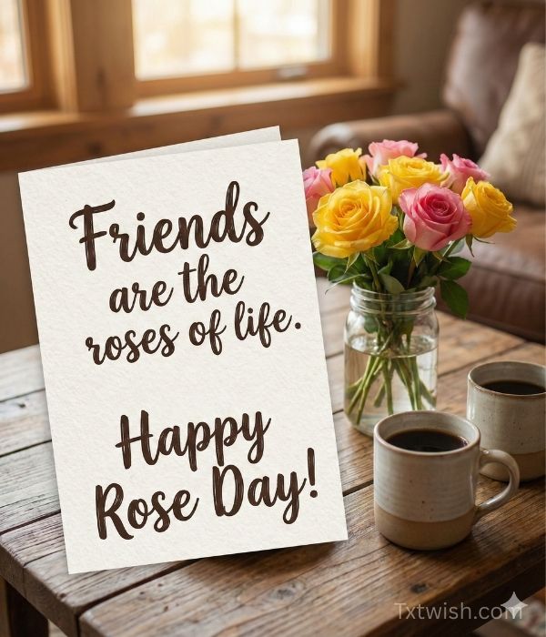 Short Rose Day Wishes for Friends