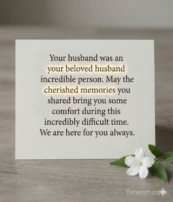 Long Condolence Messages for Loss of Husband
