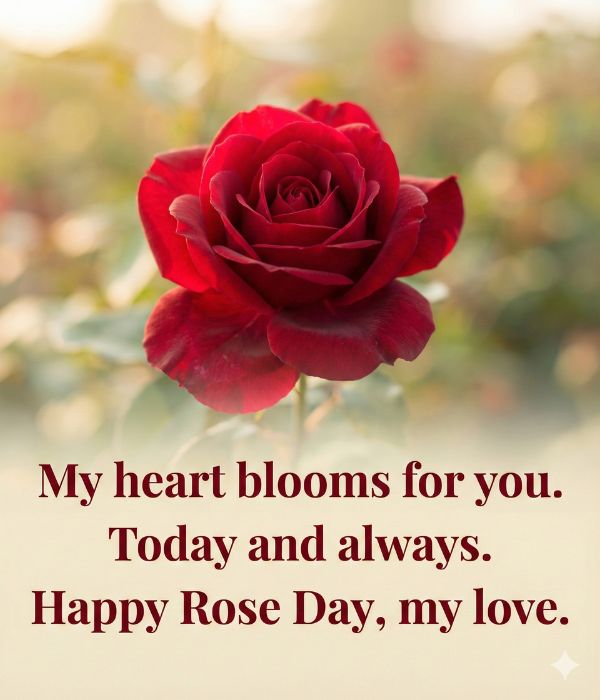 Short Happy Rose Day Wishes for Wife