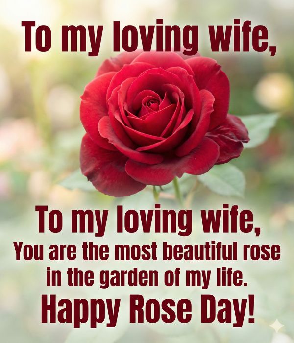 Cute Happy Rose Day Messages for Wife