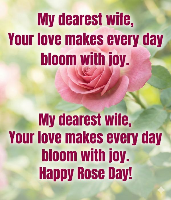 Appreciation Rose Day Messages for Wife