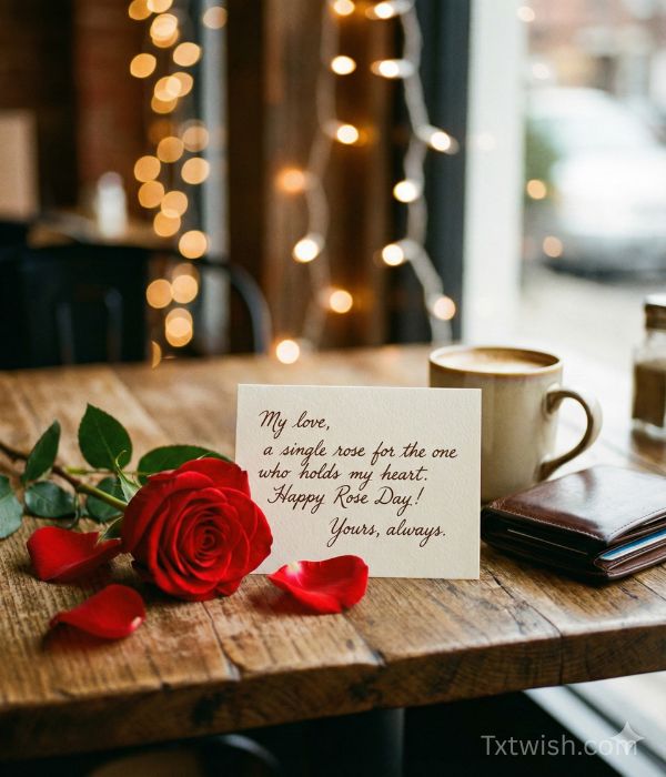 Short Romantic Rose Day Wishes for Him