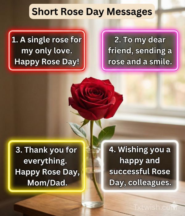 Short Rose Day Messages 
