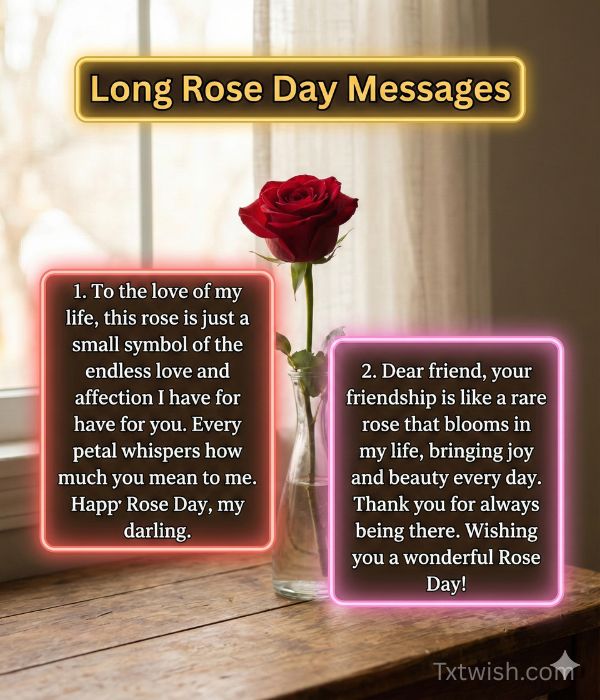 Long Rose Day Messages 