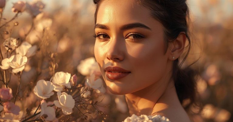 beautiful woman glowing luxury compliments image
