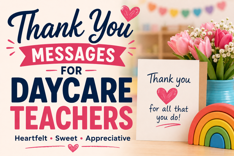 Thank You Messages for Daycare Teachers