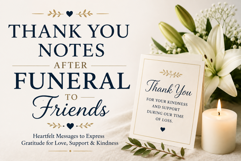 Thank You Notes After Funeral to Friends