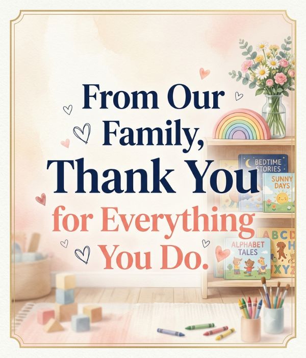 Thank You Messages for Daycare Teachers at the End of the Year