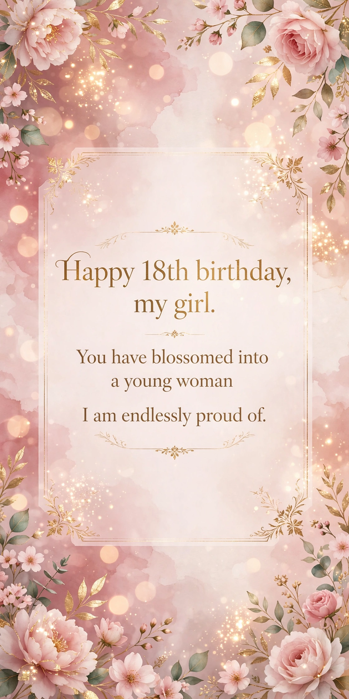 200+ 18th Birthday Wishes, Messages & Quotes: Celebrate Adulthood 5 18th birthday wishes for daughter quote card with elegant festive design