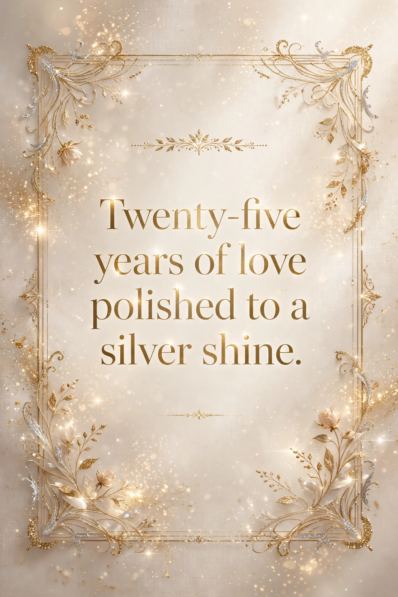 Milestone anniversary wishes quote card for 1st 5th 10th 25th 50th anniversaries with gold design