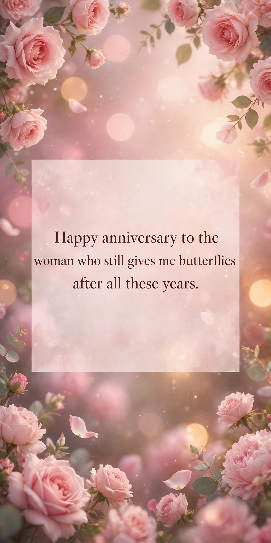 380+ Anniversary Wishes for Wife: Romantic, Funny & Heartfelt 2 Romantic anniversary wishes for wife quote card with elegant roses design