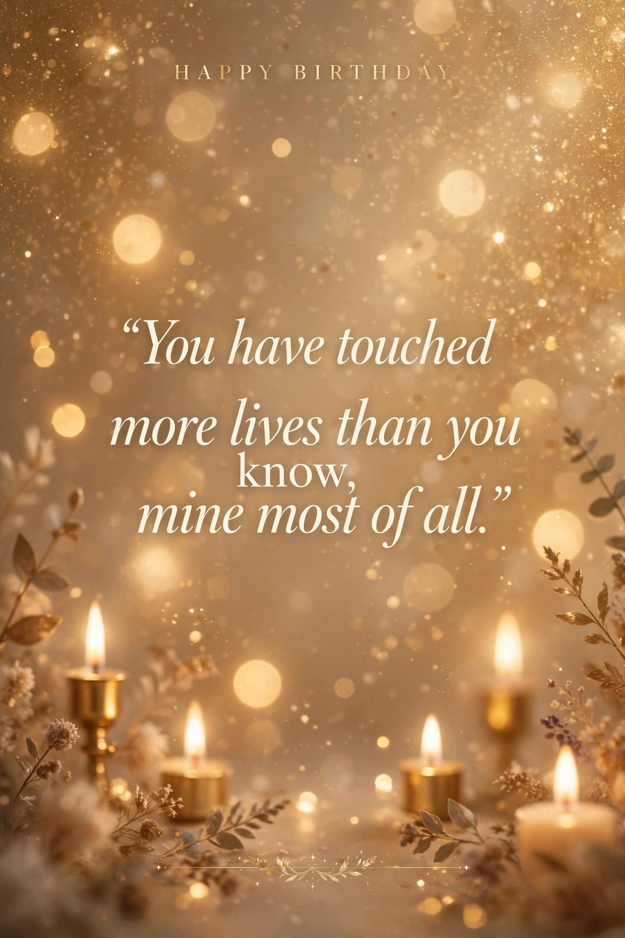 Heartfelt emotional birthday wishes quote card with elegant gold celebration design