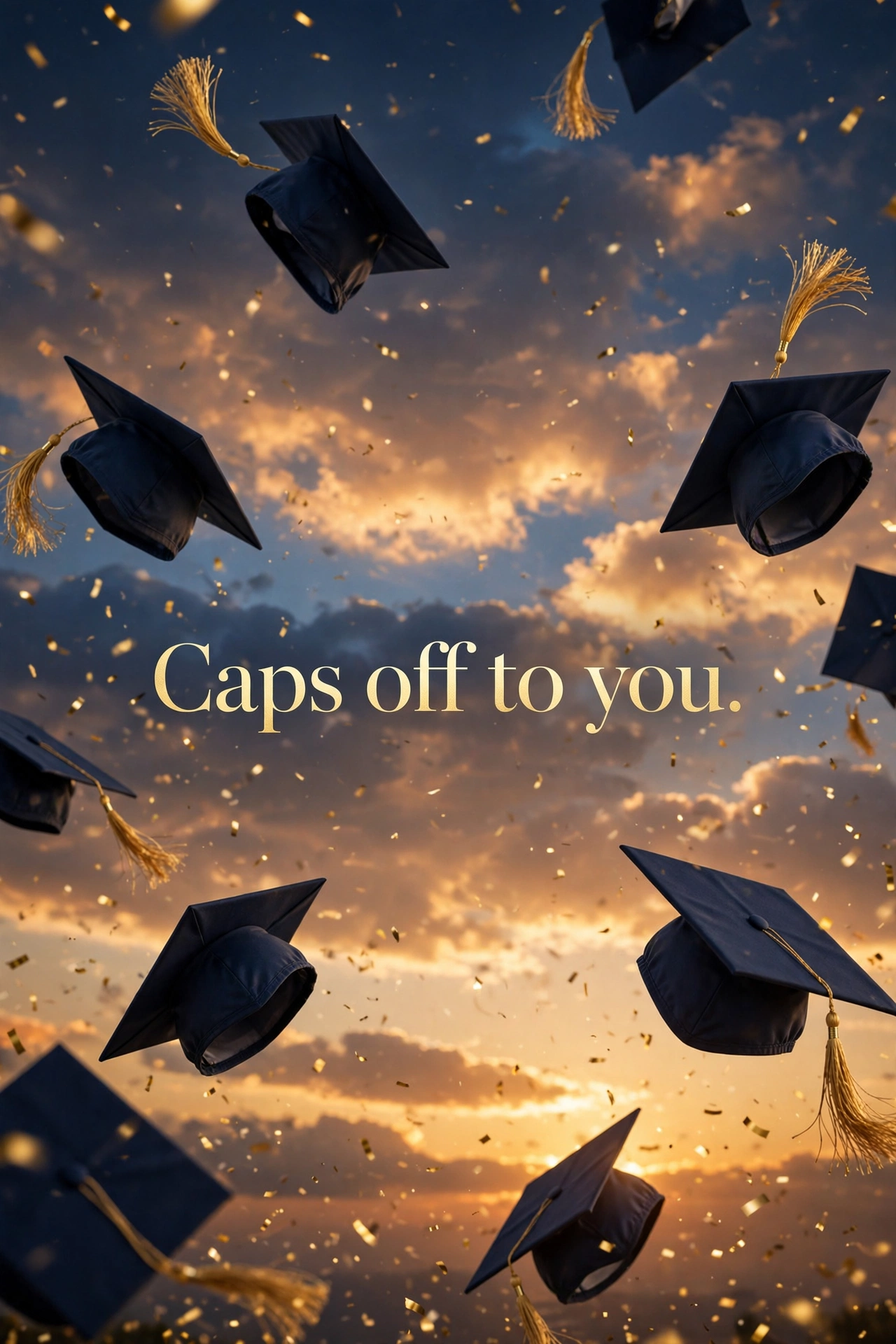 120+ Congratulations Messages: Texts for Every Big Win 3 Graduation congratulations messages quote card with gold confetti and graduation cap