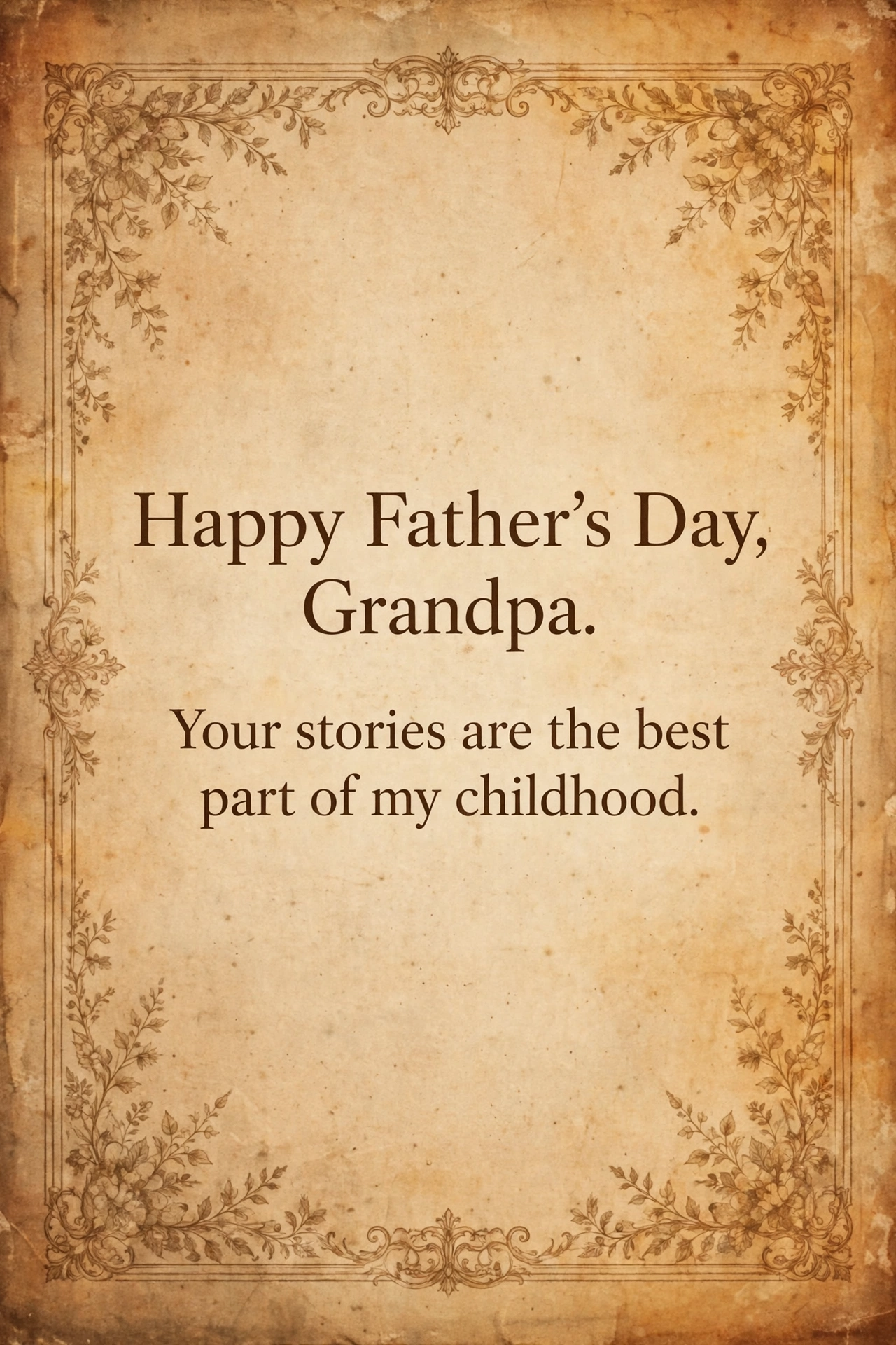 Father's Day wishes for grandpa card with warm vintage design