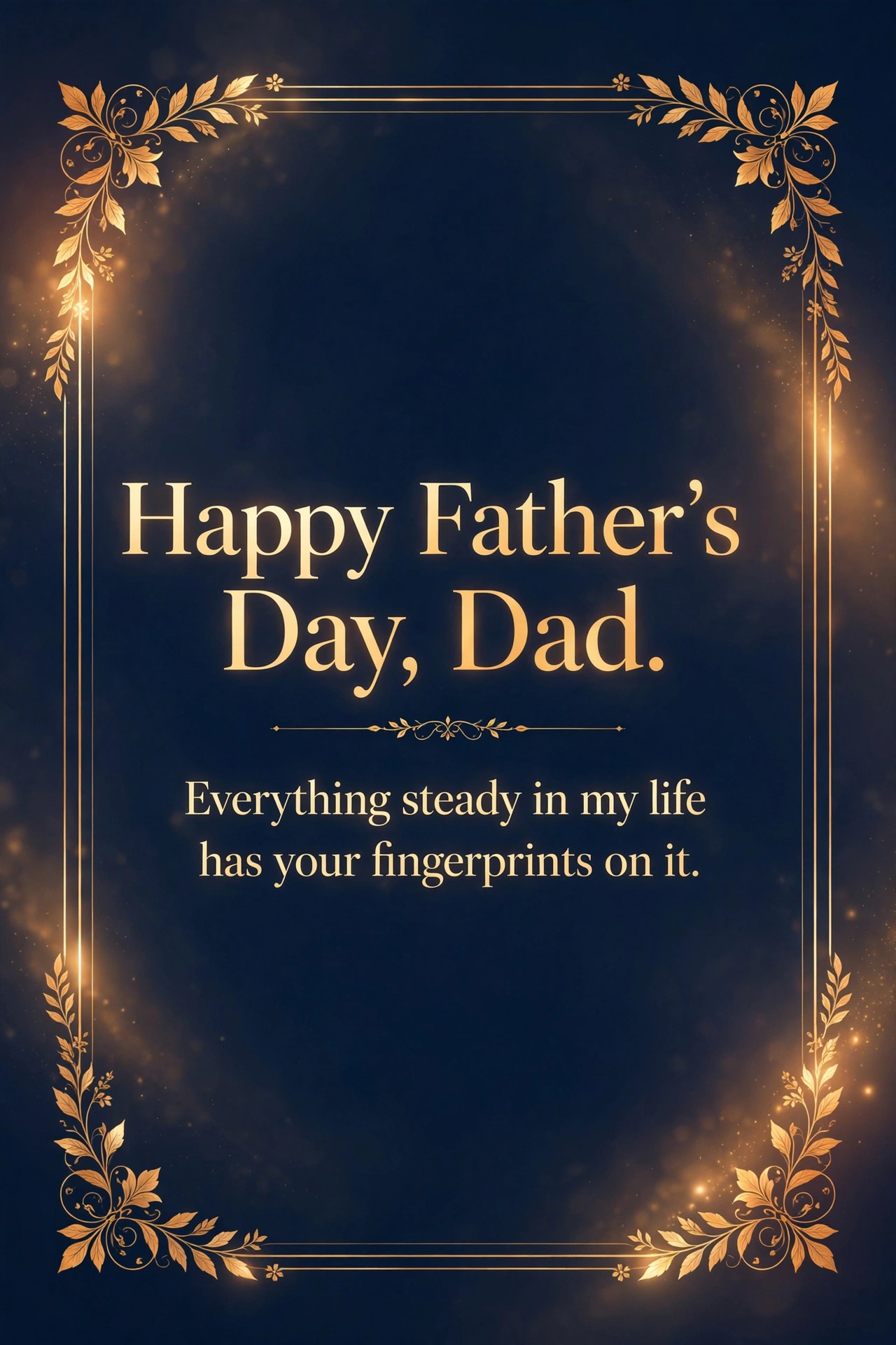 Heartfelt happy Father's Day wishes card with warm amber design