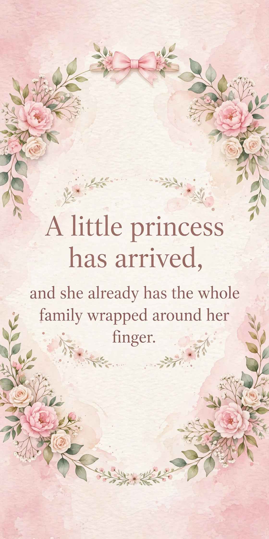 280+ New Baby Wishes: Sweet Messages to Welcome a Newborn 5 New baby wishes for a baby girl quote card with pink nursery theme