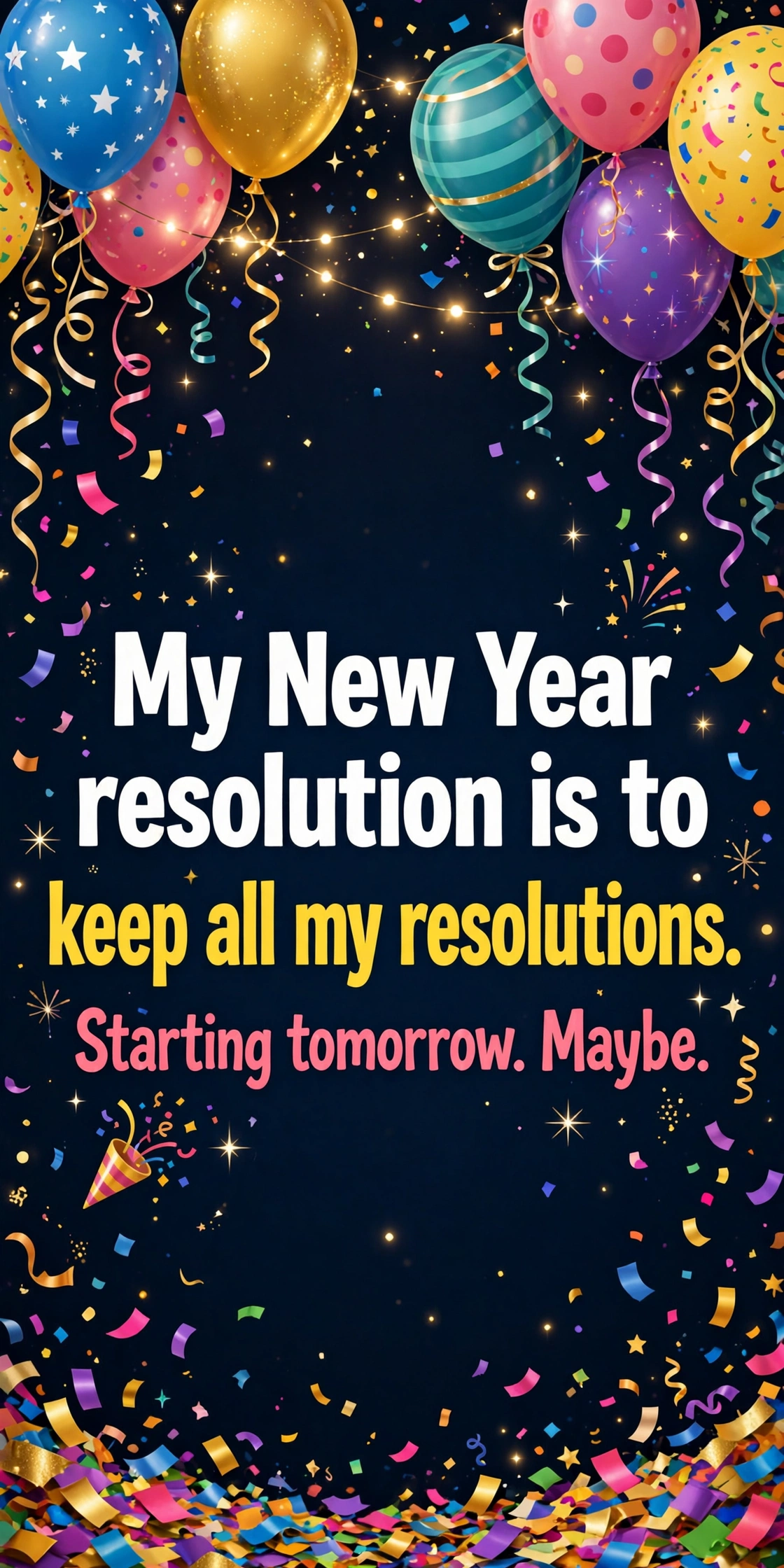 250+ Happy New Year Wishes, Messages & Quotes 5 Funny Happy New Year wishes quote card with playful fireworks