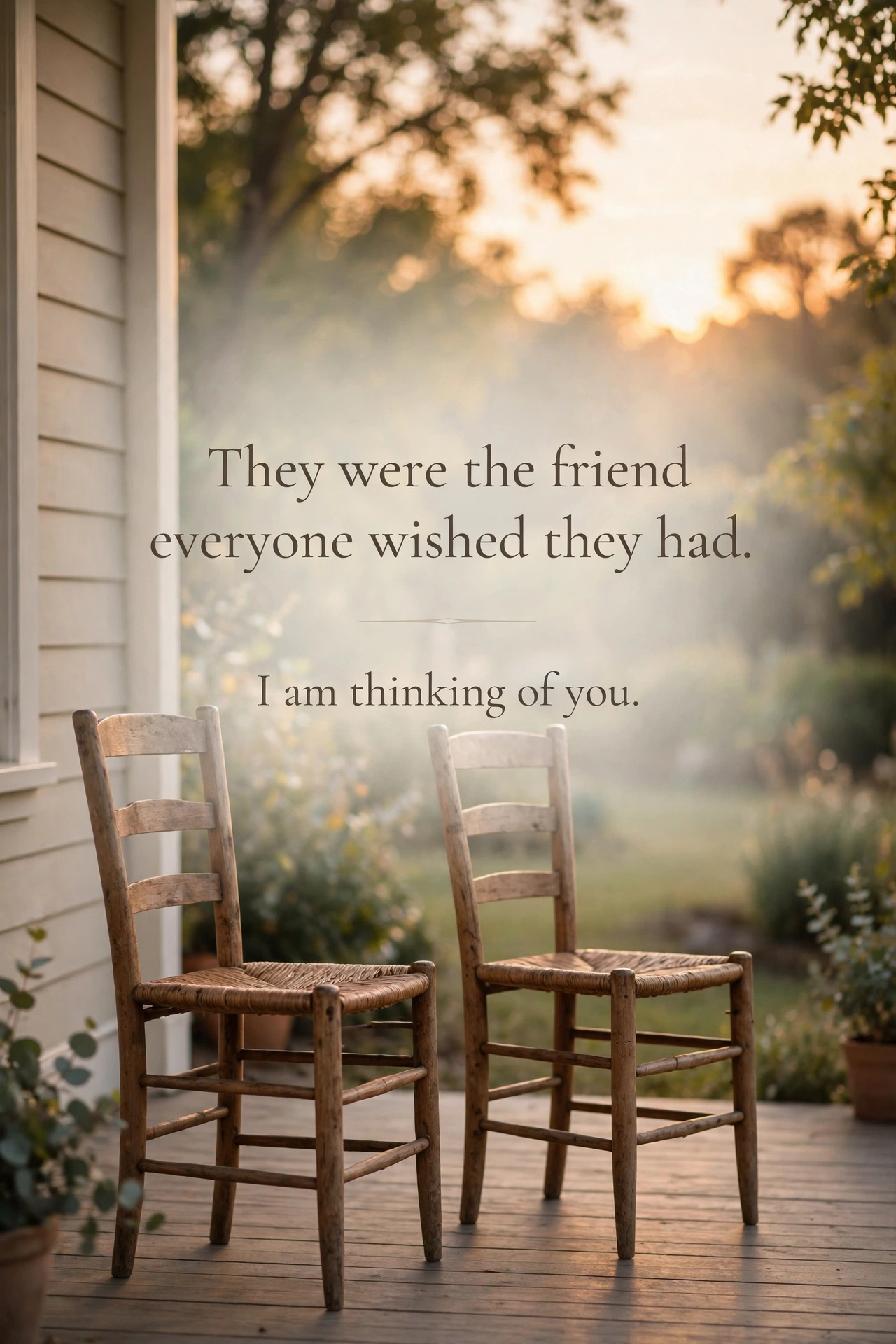 Sympathy message for loss of friend quote card with serene tones